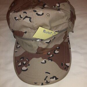 Desert Camouflage Baseball Cap Hat Lid Cover * 3 Pockets! * EUC * NOT USGI *